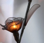 Black Roses on stems - fairy lights - Medium